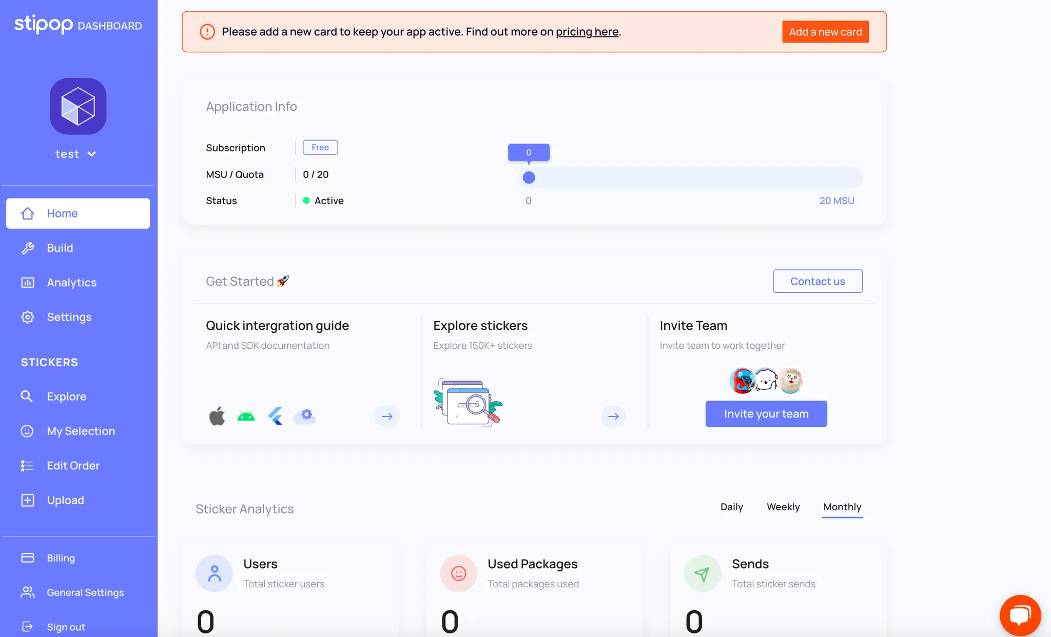 Stipop Dashboard (B2B)